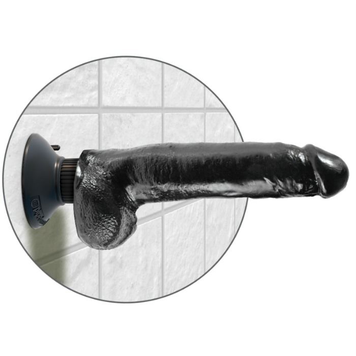 King Cock Vibrating 23 cm con Bolas Negro