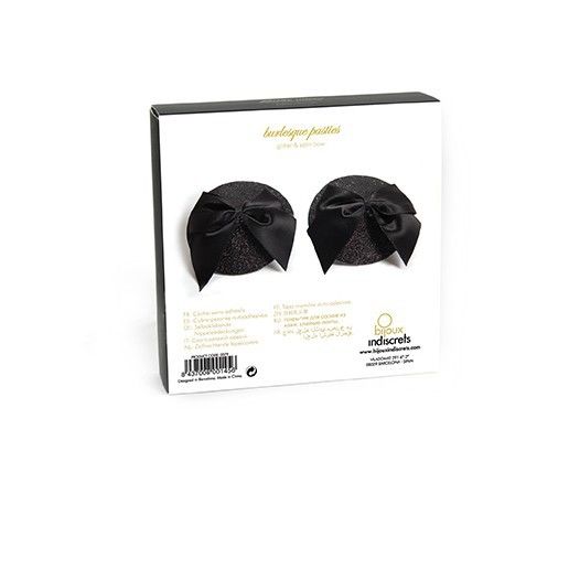 Bijoux Burlesque Shiny Nipple Covers with Bow - Pezoneras Brillantes