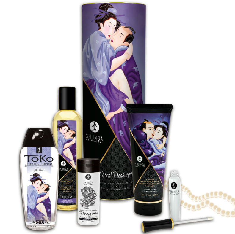 Shunga Carnal Pleasures Collection Kit - Aceites de Masaje
