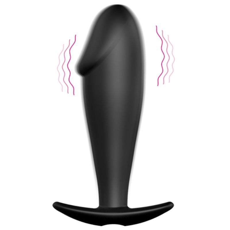 Pretty Love Plug Anal Silicona Forma Pene 12 Vibraciones Negro