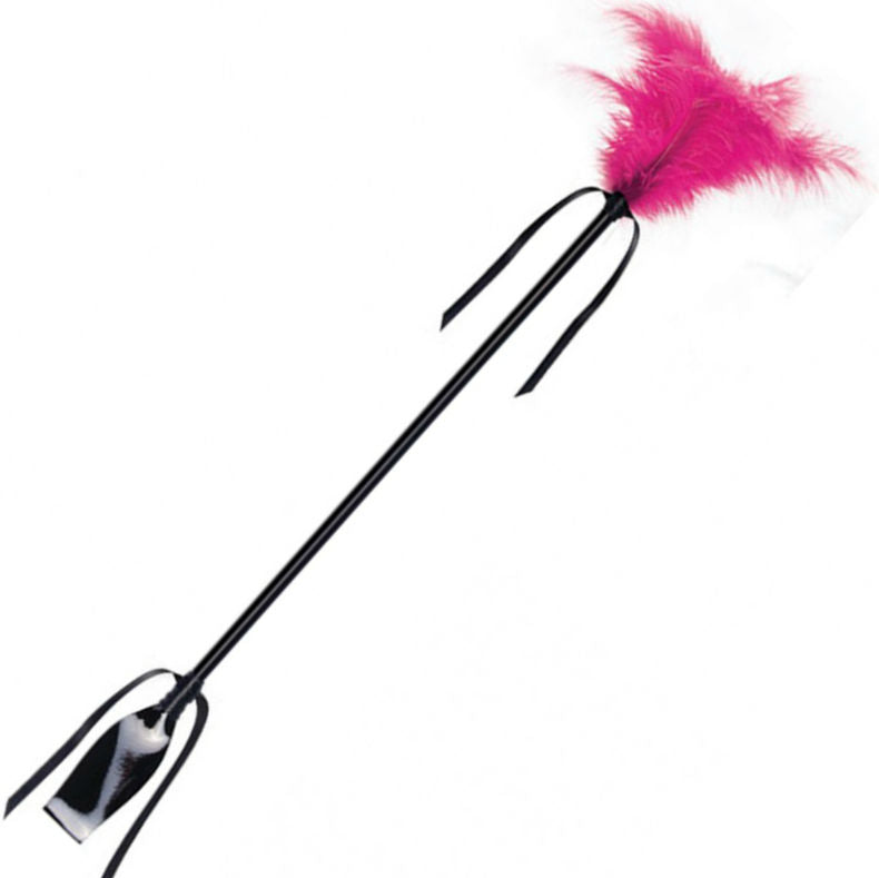 Secretplay Black and Fuchsia Whip & Feather - Látigo y Plumero Erótico
