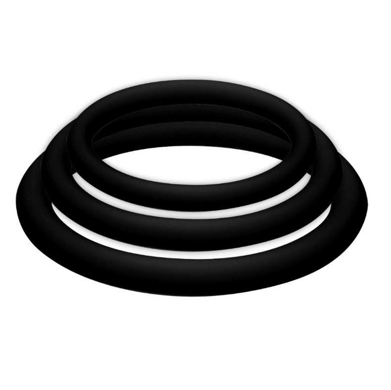 Joydivision Potenzduo Plus 3 Black Rings Set - Anillos S, M, L