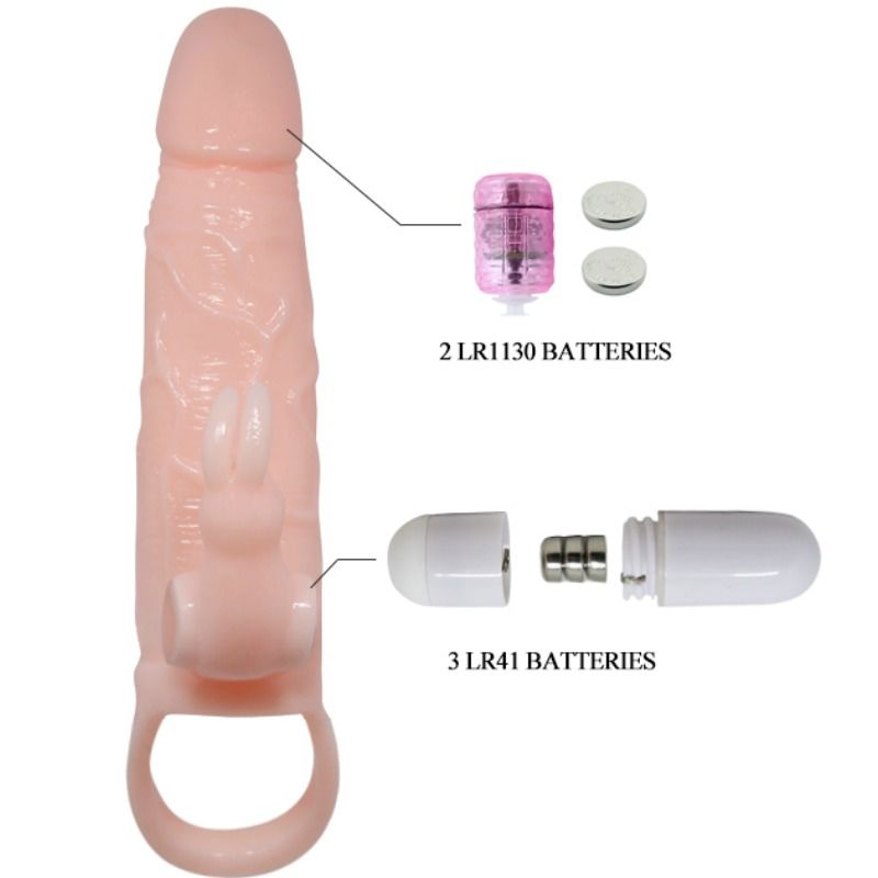 Brave Man Penis Cover with Rabbit and Double Engine - 16.5 cm
