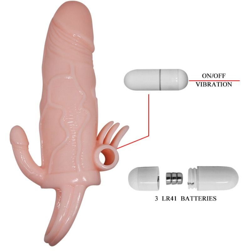 Brave Man Penis Cover - Estimulación Múltiple 16.5 cm
