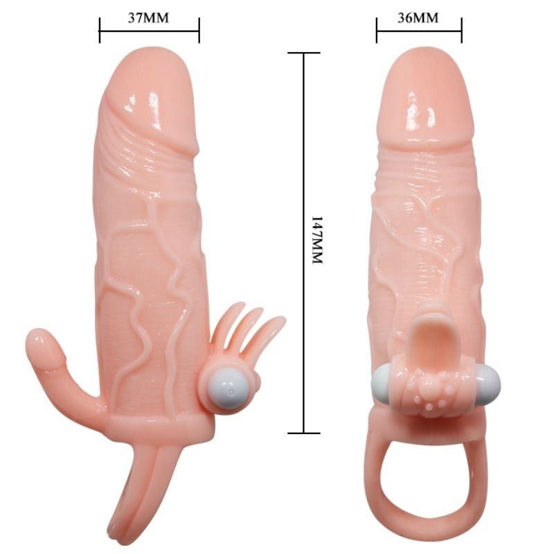 Brave Man Penis Cover - Estimulación Múltiple 16.5 cm