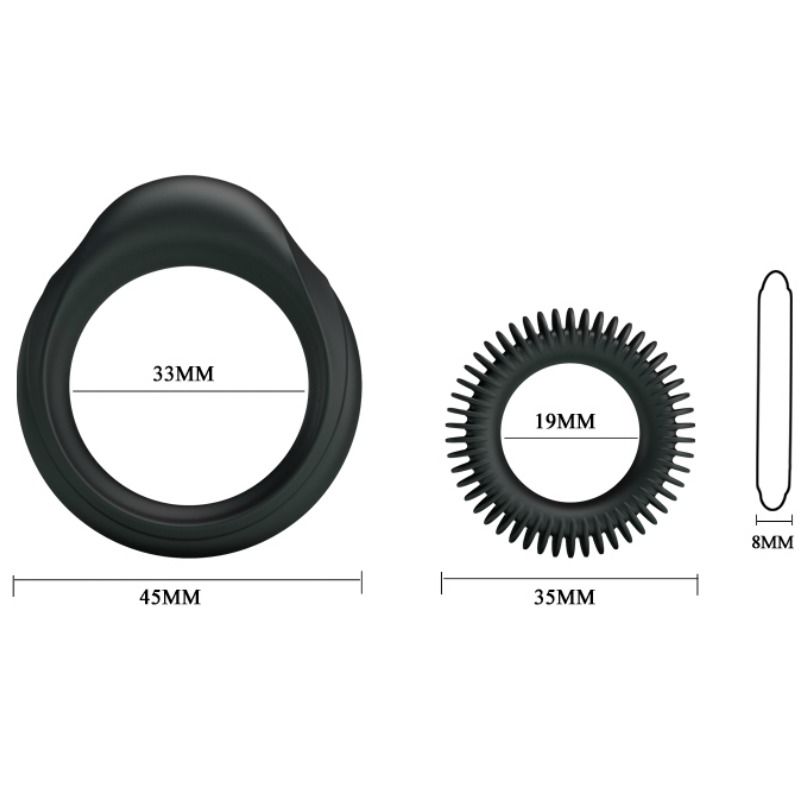BAILE Kit 2 Silicone Rings - Anillos de Silicona para Hombre