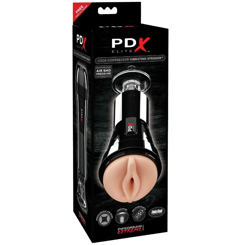 PDX Elite Masturbador con Vibración y Efecto Compresor