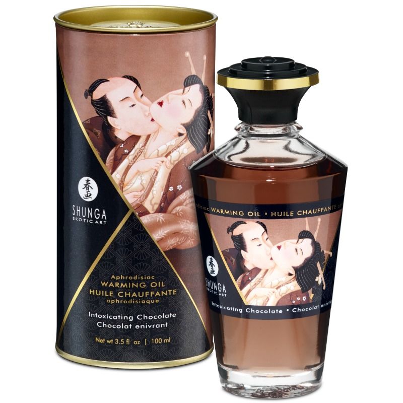 Shunga Massage Oil Heat Effect Chocolate 100 ml