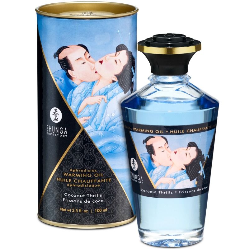Shunga Coconut Flavor Heat Effect Massage Oil 100 ml
