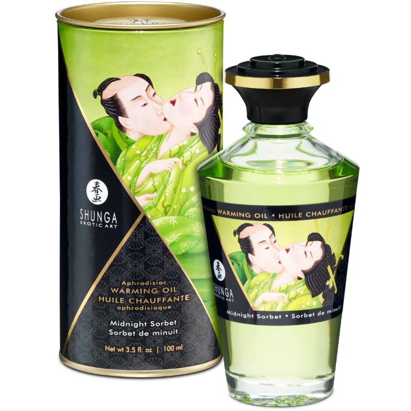 Shunga Massage Oil Heat Effect Midnight Sorbet 100 ml