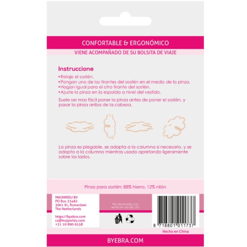 BYE-BRA Bra Clips - Pack de 3 Clips para Unir Tirantes de Sujetador