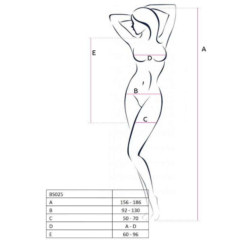Passion Woman BS025 Bodystocking Blanco - Vestido Estilo Malla