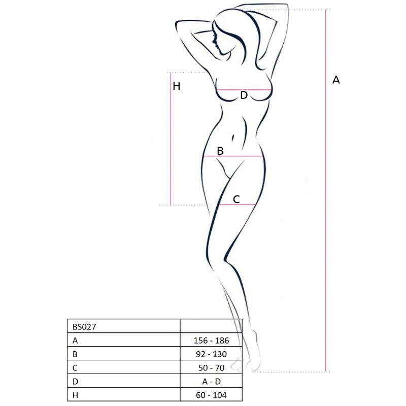 Bodystocking Passion Woman BS027 Dress Style Blanco - Talla Única