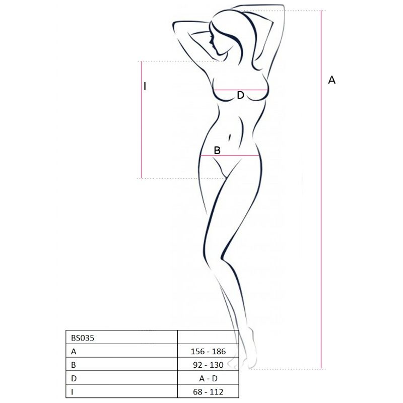 Passion Woman BS035 Bodystocking Negro Talla Única - Diseño Crotchless