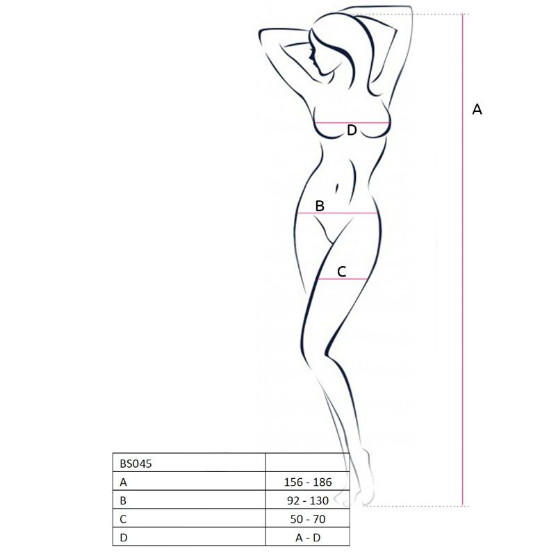 Passion Woman BS045 Bodystocking Negro Talla Única