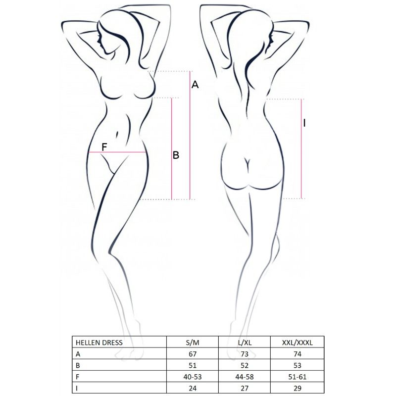 Passion Woman Hellen - Conjunto Vestido y Tanga Sexy Talla S/M