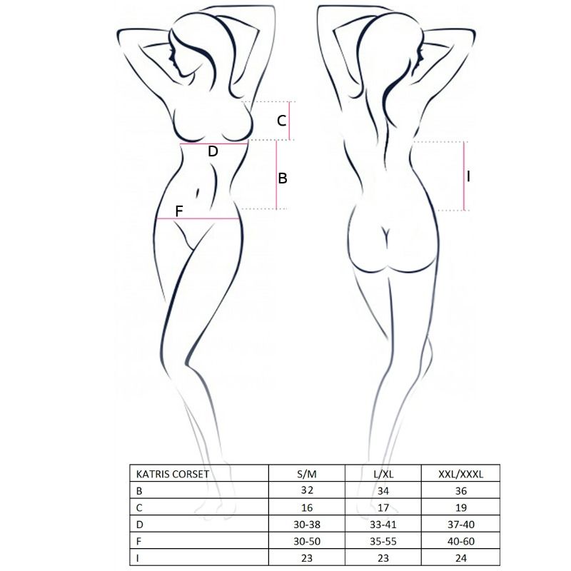 Passion Woman Katriss Corset Negro Talla L/XL - Lencería Sexy
