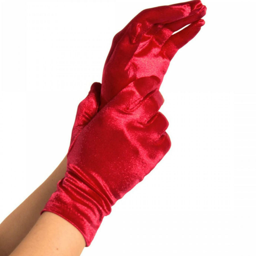 Guantes de Satén Rojo Leg Avenue
