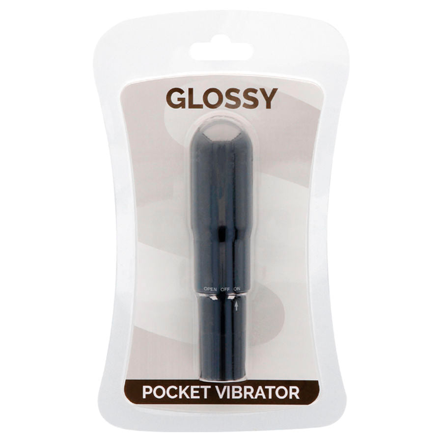 Glossy Pocket Vibrator Black - Estimulador Compacto