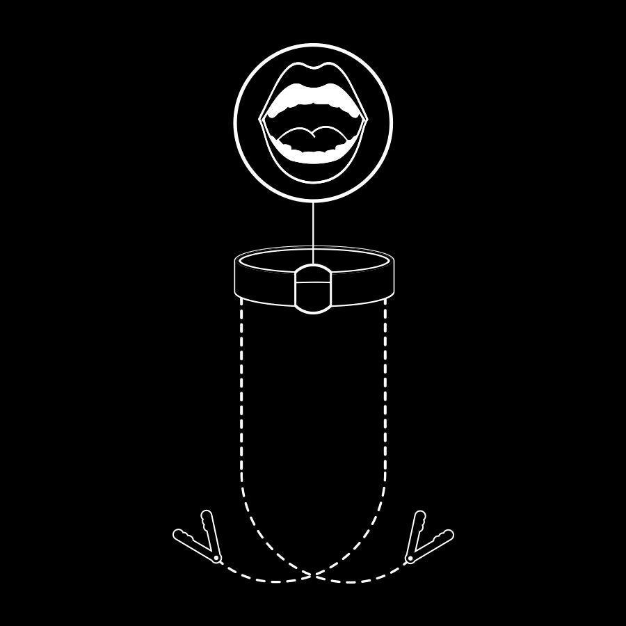 Gag Ring with Nipple Clamps - Fetish Submissive Bondage