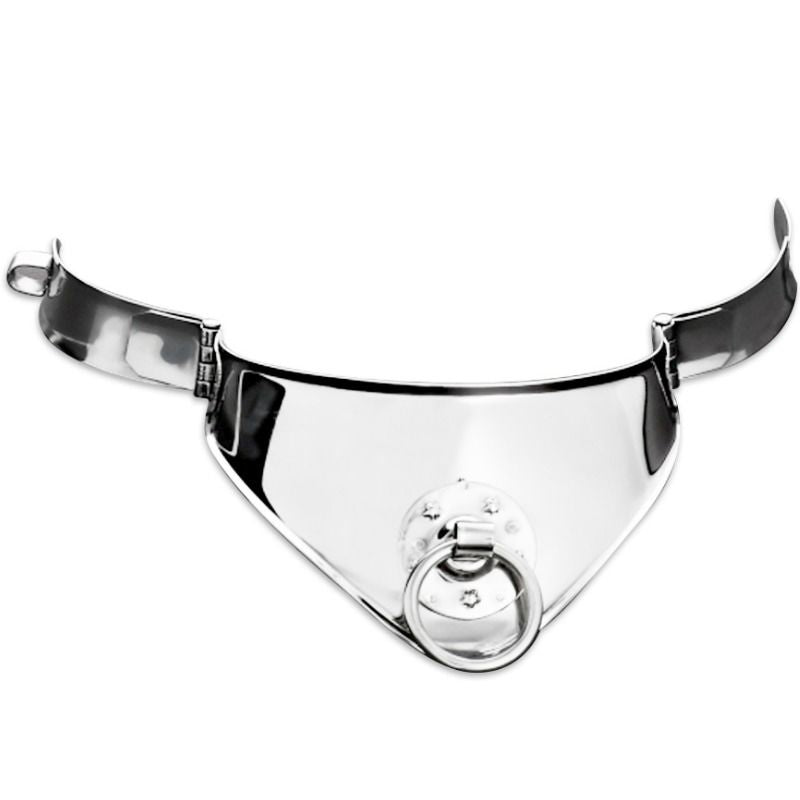 Metal Hard Collar de Sumisión Acero Inoxidable con Anillo y Candado