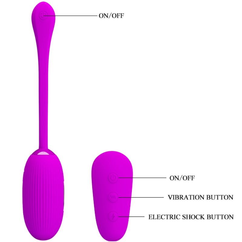 Pretty Love Shock Fun - Huevo Vibrador con Electroestimulación y Mando a Distancia