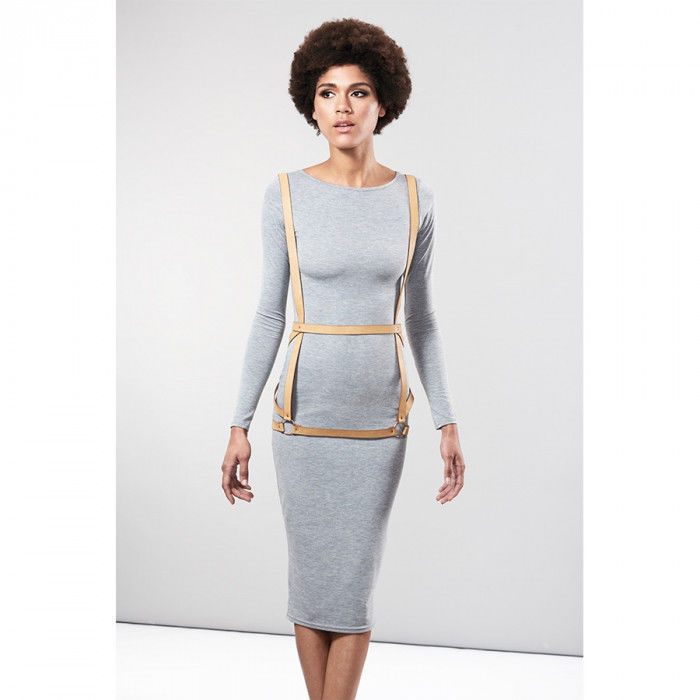 Bijoux Indiscrets Maze Harness Dress - Arnés Corporal Marrón