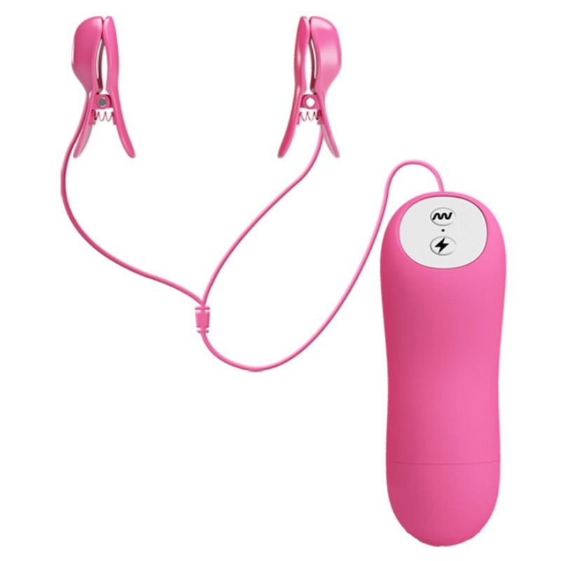 Baile Romantic Wave - Pinzas Vibratorias con Electroshock Fucsia