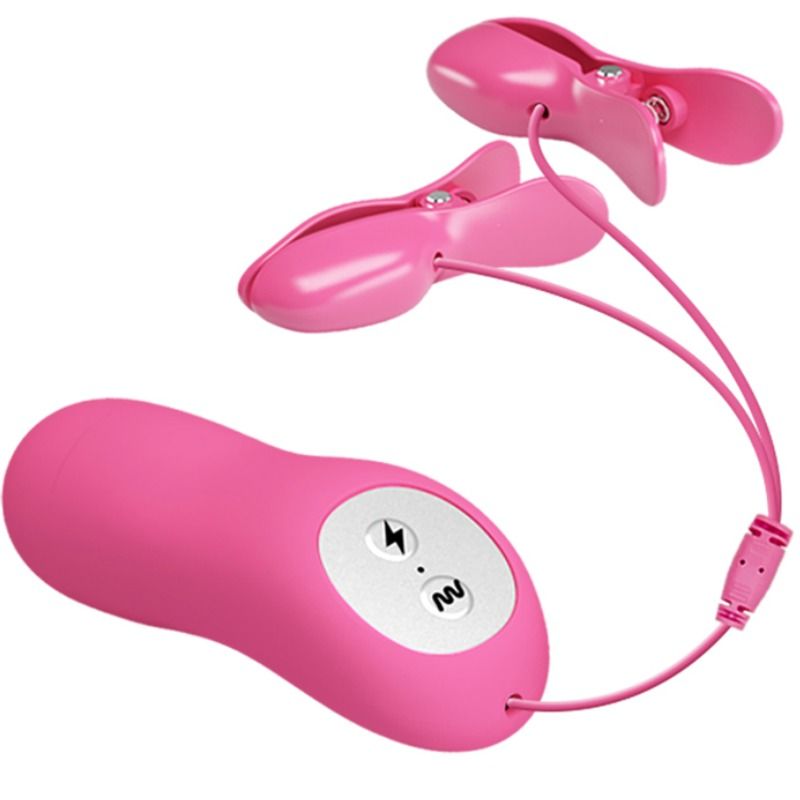 Baile Romantic Wave - Pinzas Vibratorias con Electroshock Fucsia