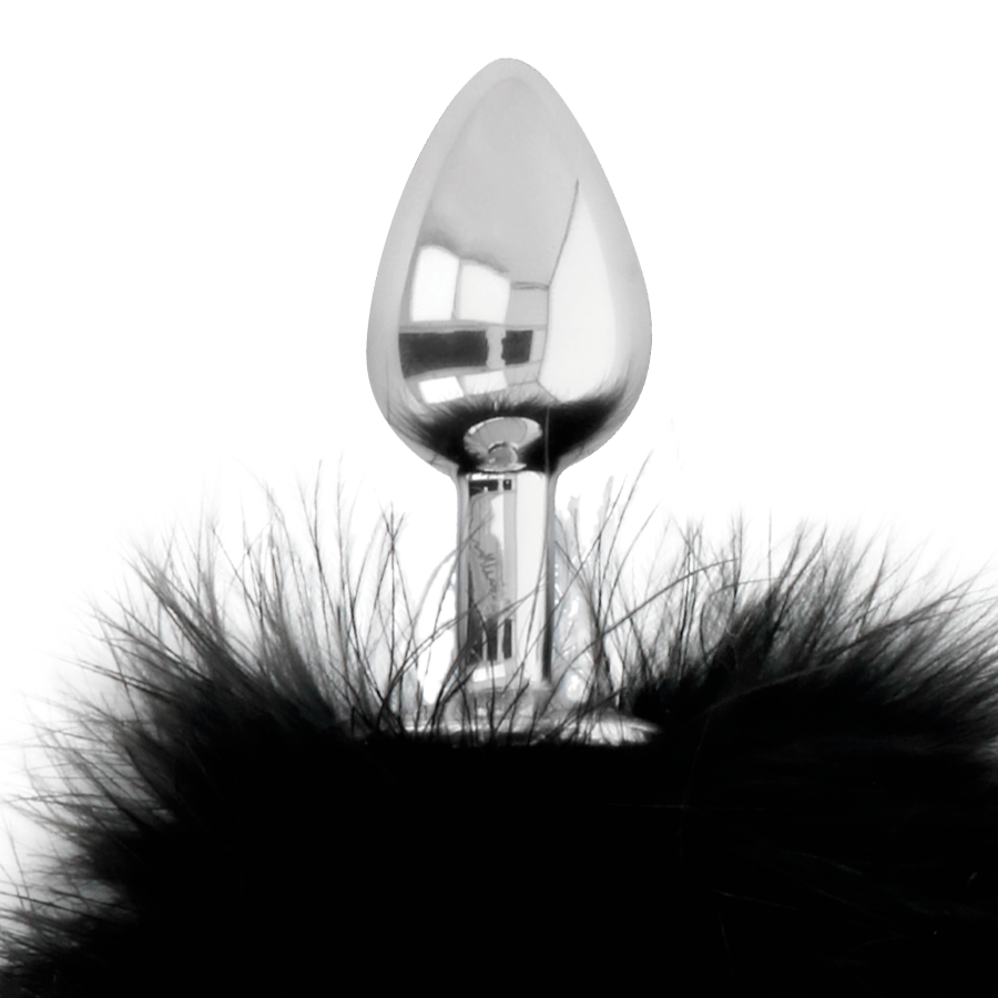 Darkness Extra Anal Buttplug with Tail - 7 cm Negro
