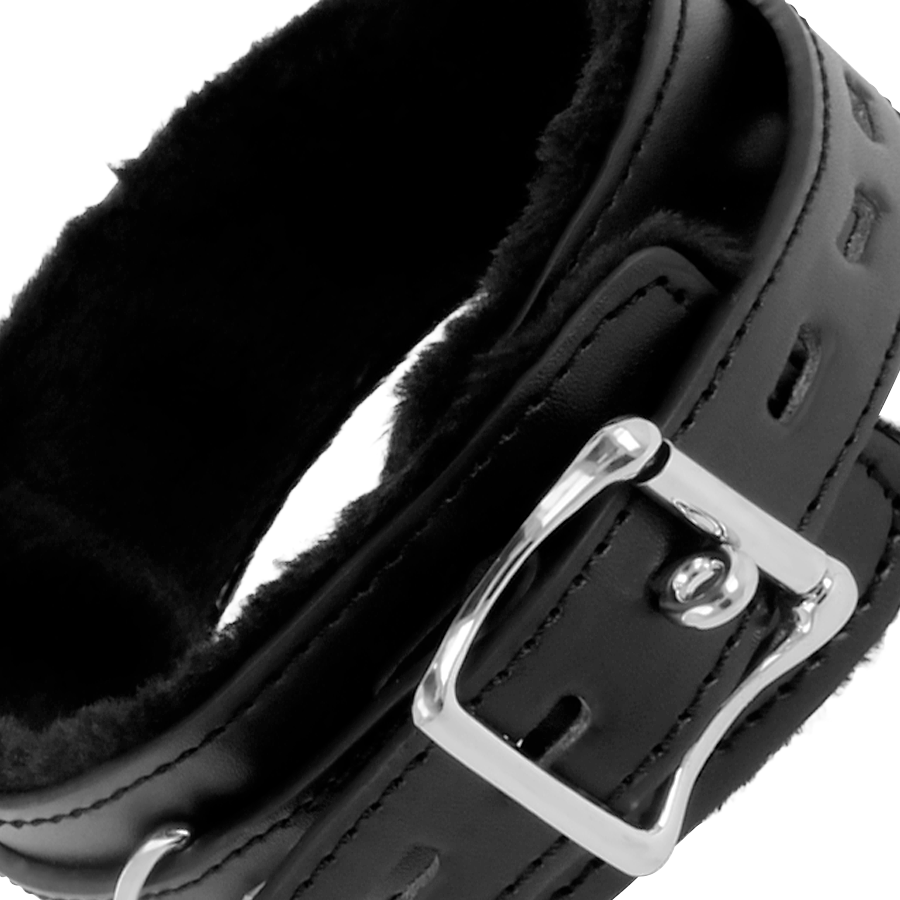 Collar de Postura DARKNESS con Cadena de Cuero - Bondage BDSM