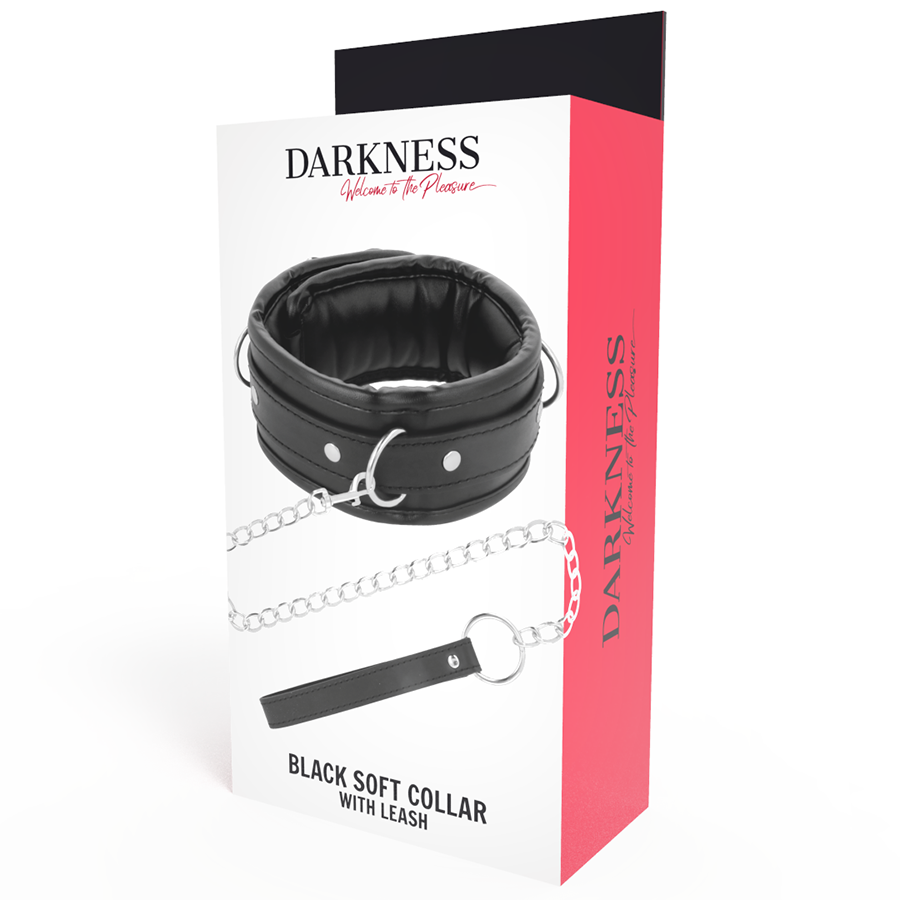 Collar Bondage Darkness Cuero Suave con Cadena