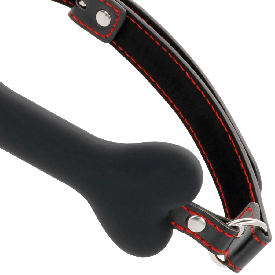 Darkness Black Bone Silicone Gag - Accesorio de Bondage