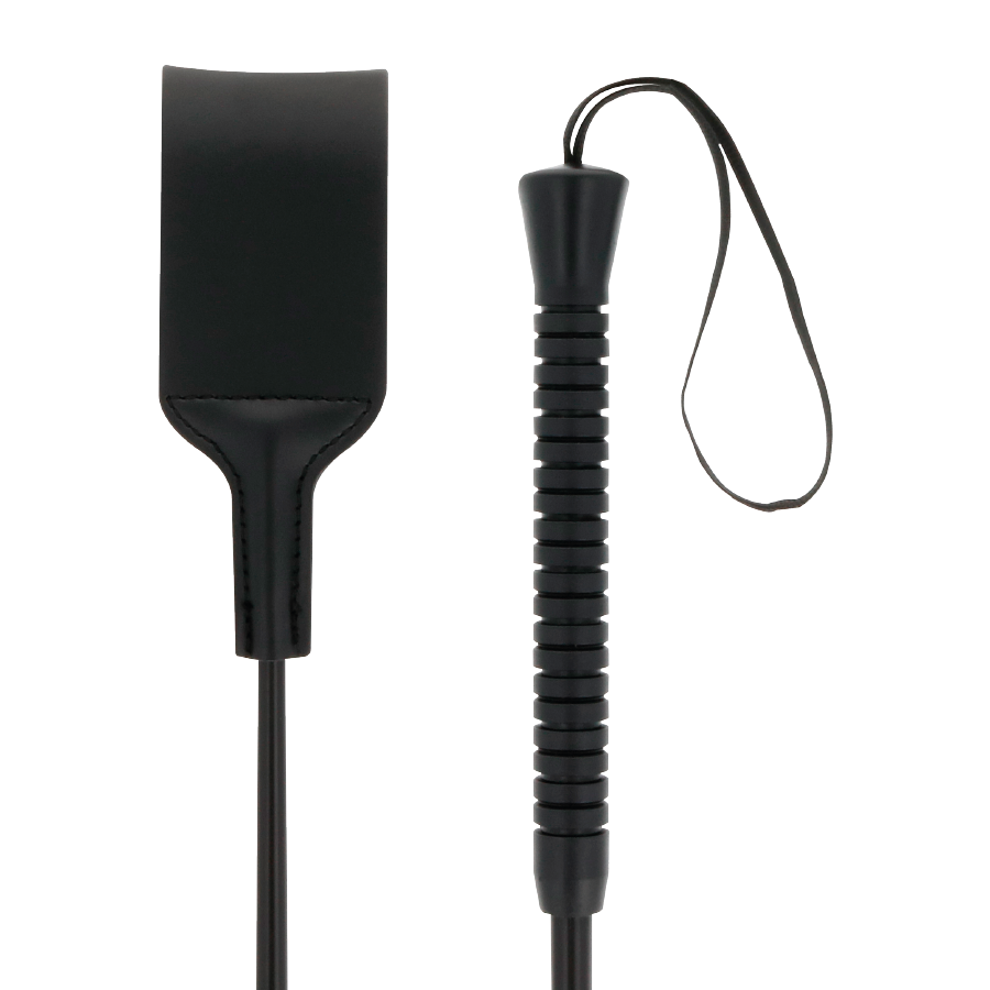 Darkness Fetish Black Wide BDSM Whip - Fusta de PVC 53 cm