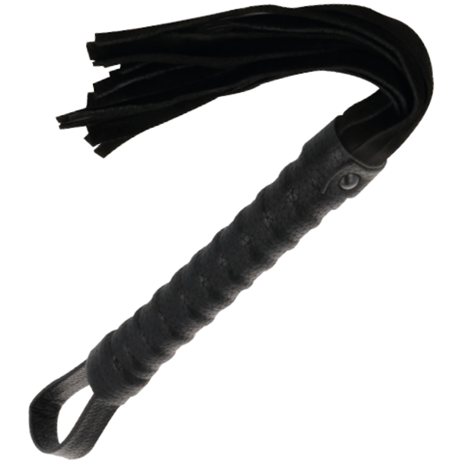 Darkness Black Bondage Whip - Fusta BDSM con Mango de Cuero