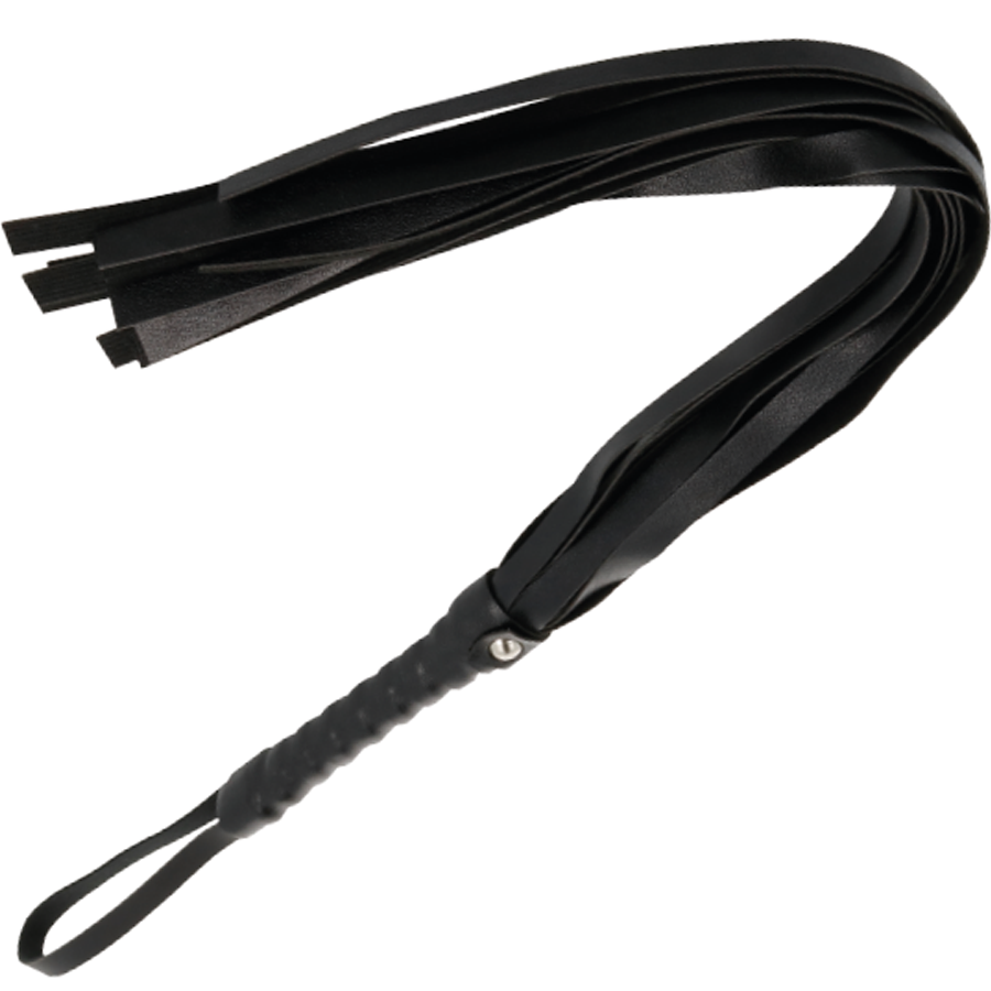 Darkness Black Bondage Whip 45 cm - Látigo Fetish Cuero Sintético