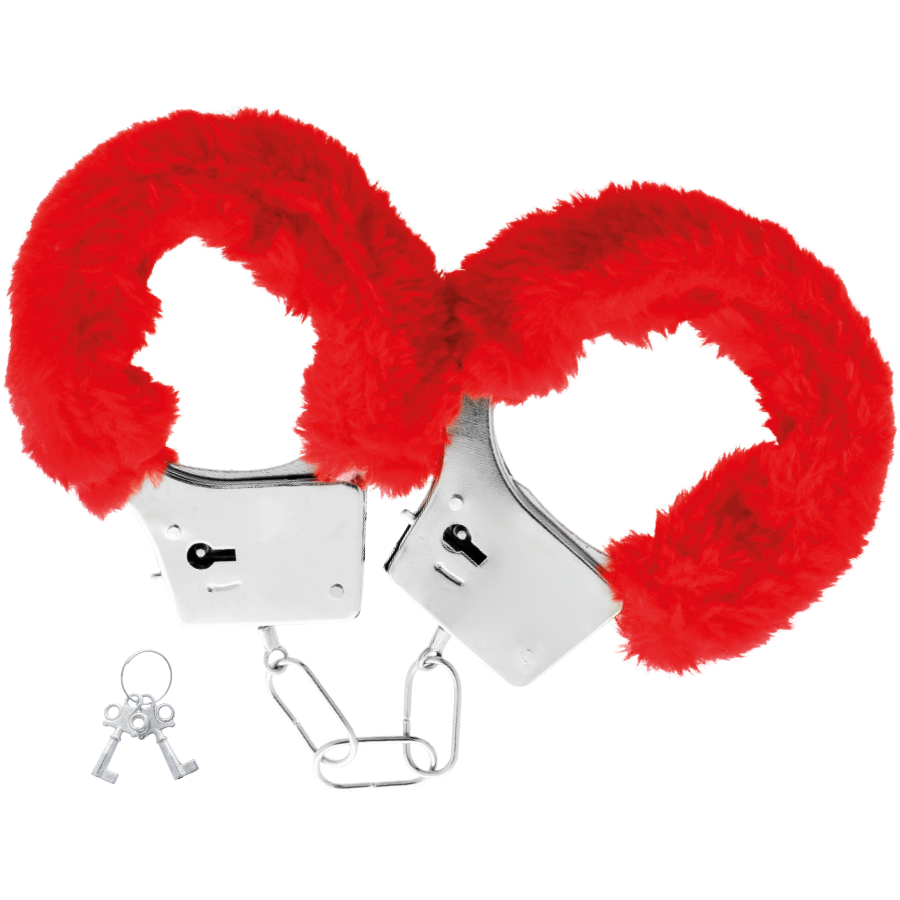 Darkness Red Lined Metal Handcuffs - Esposas de Bondage Profesionales