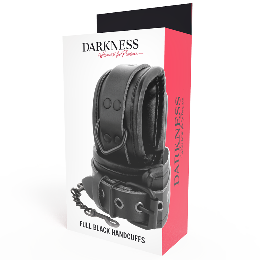 Darkness Esposas de Cuero Negro Ajustables