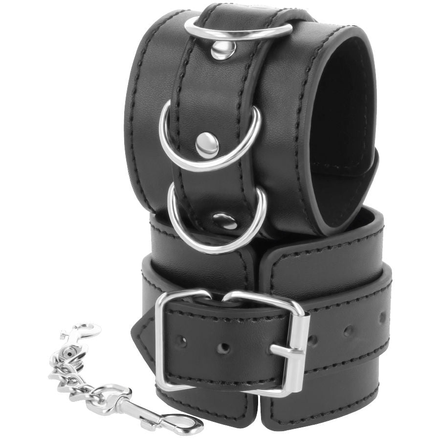 Darkness Black Adjustable Leather Ankle Handcuffs