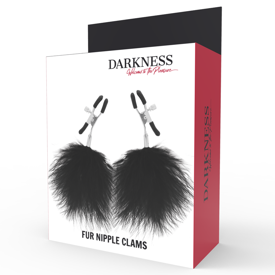Darkness Pom-Pom Nipple Clamps 2 - Pinzas para Pezones con Plumas