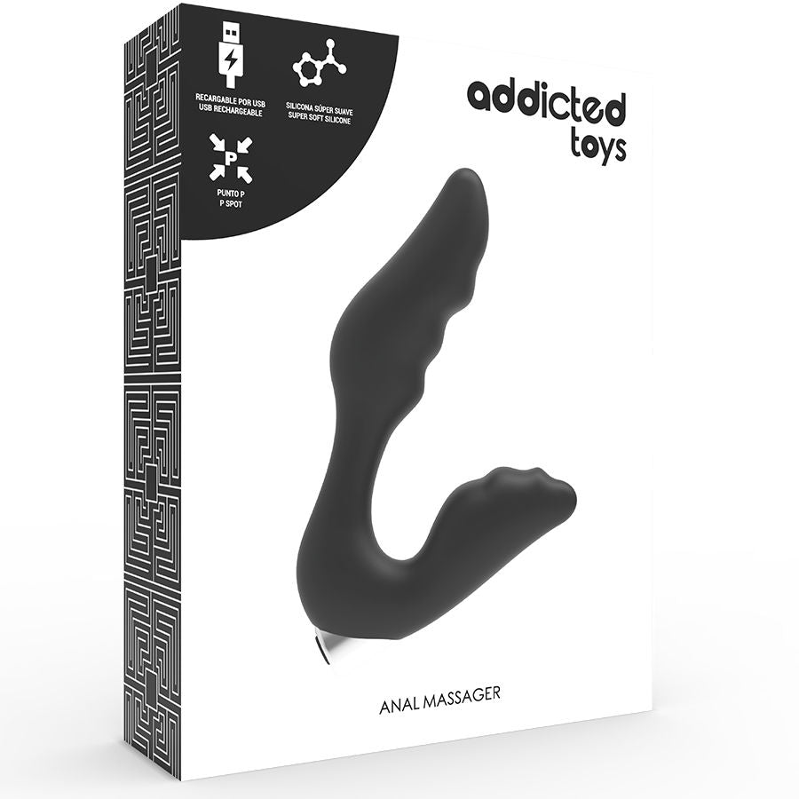 Addicted Toys Prostatic Vibrator Rechargeable Model 6 Negro