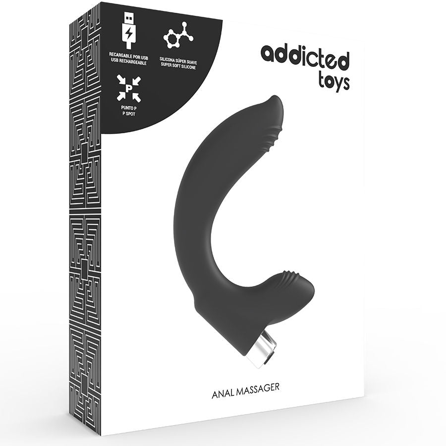 Addicted Toys Prostatic Vibrator Rechargeable Model 7 Negro