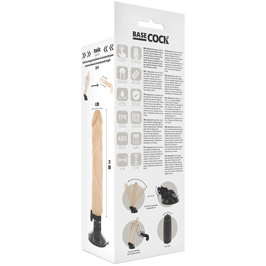 Basecock Vibrador Realista con Control Remoto 21 cm