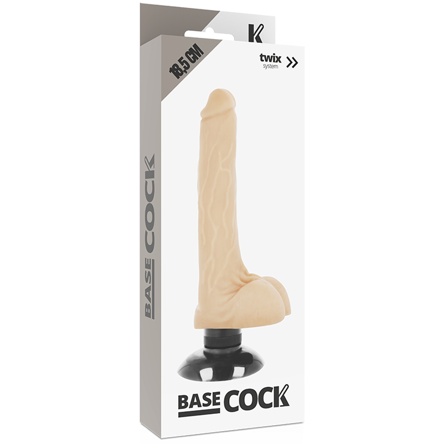 Basecock Realistic Vibrator 2-1 Flesh 18.5 cm