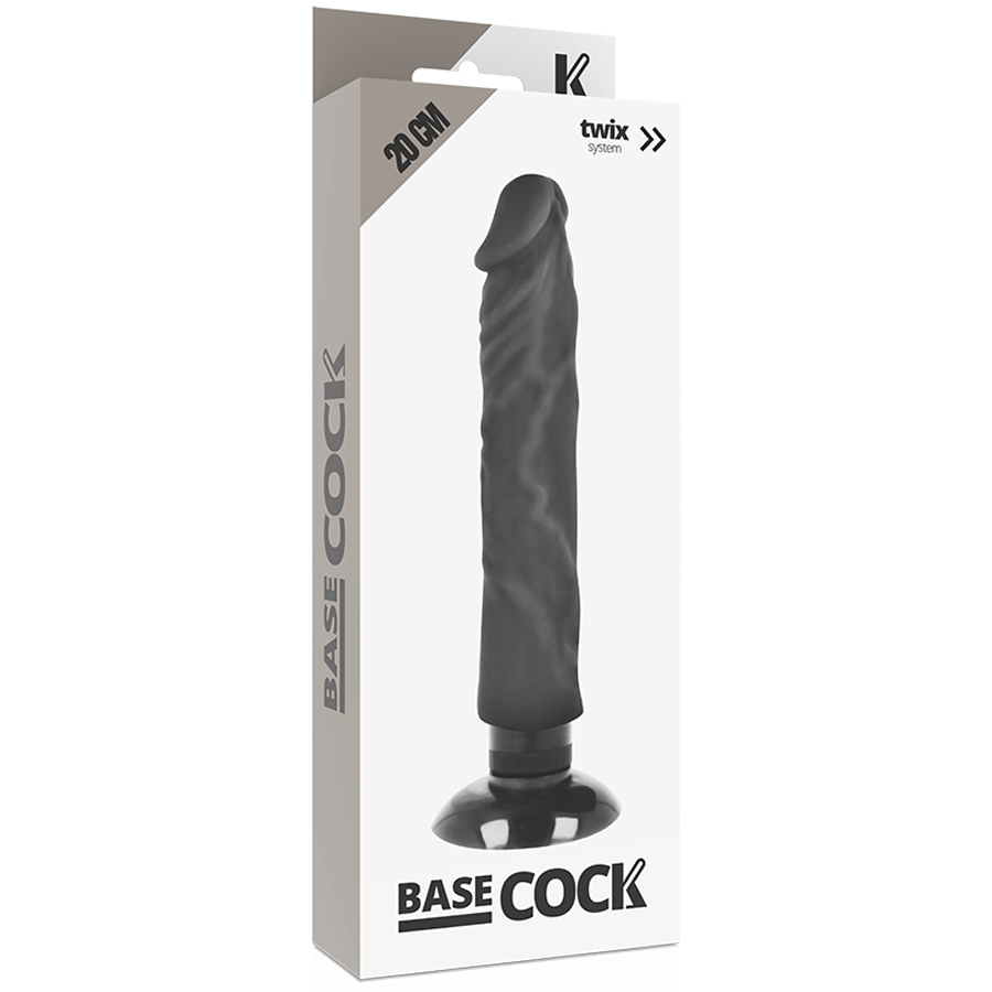 Basecock Realistic Vibrator 2-1 Black 20 cm