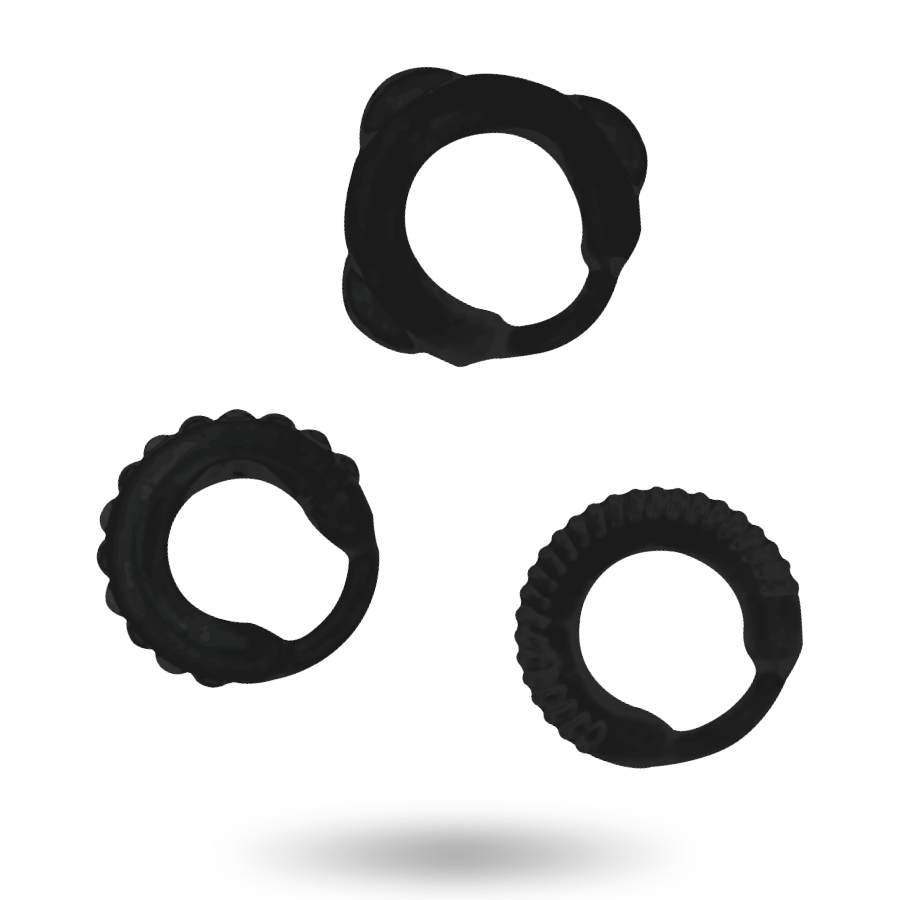 ADDICTED TOYS C-Ring Set Black - Juego de Anillos
