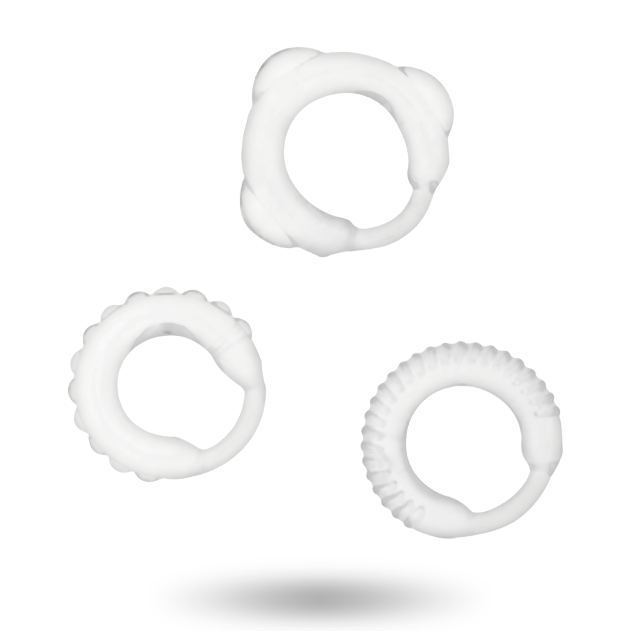 C-Ring Set Clear - Anillos de Pene Transparentes Addicted Toys
