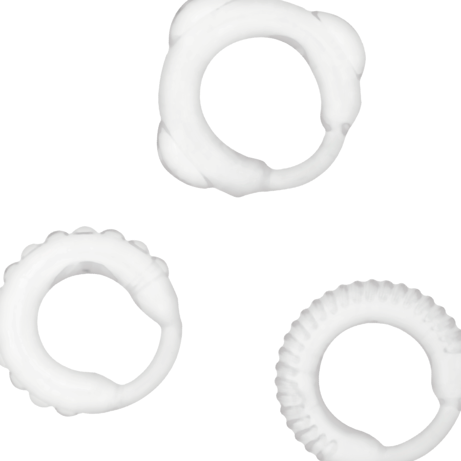 C-Ring Set Clear - Anillos de Pene Transparentes Addicted Toys