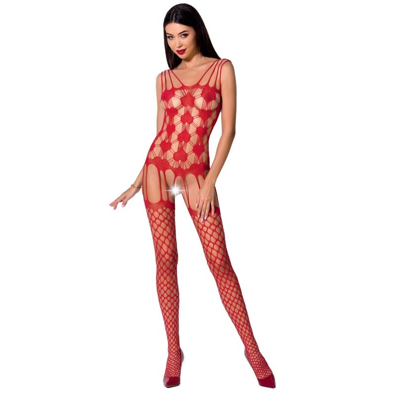 Passion Woman BS067 Bodystocking Red - Talla Única