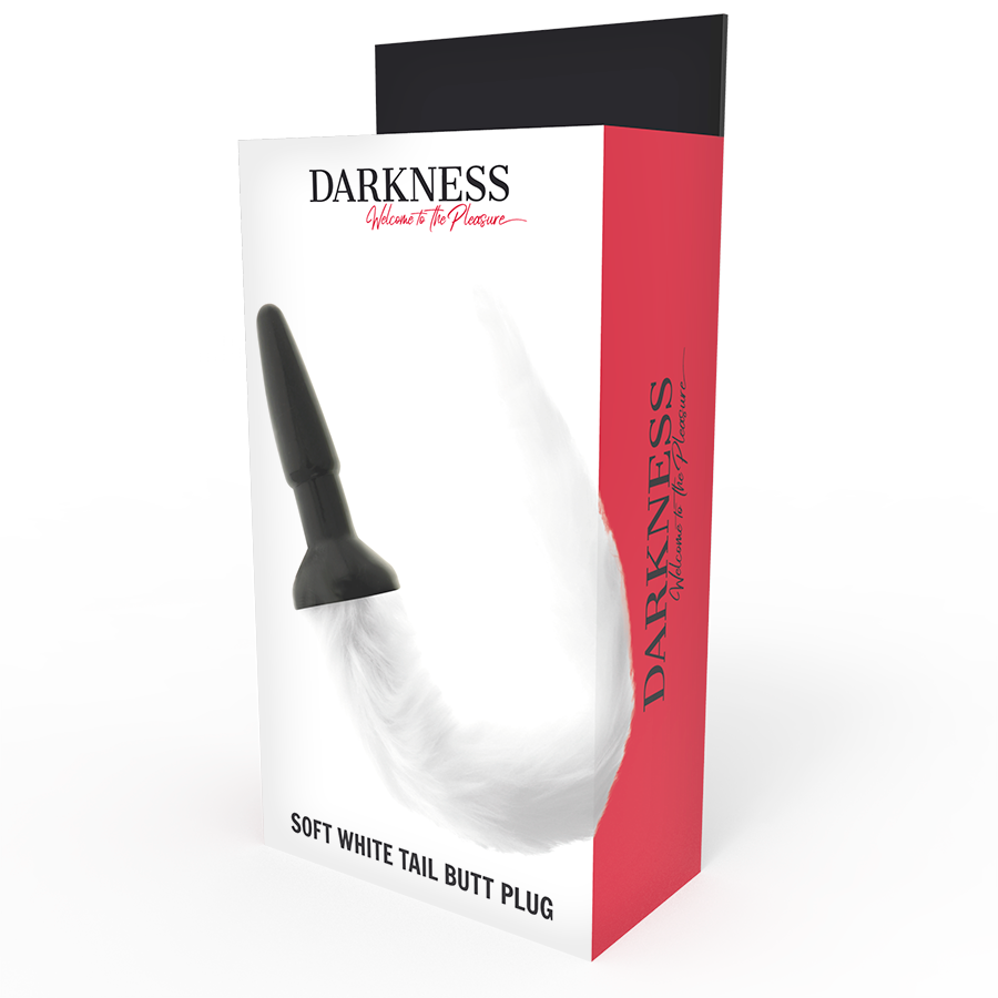 Darkness Silicone Anal Plug White Tail - Plug Anal de Silicona con Cola Blanca